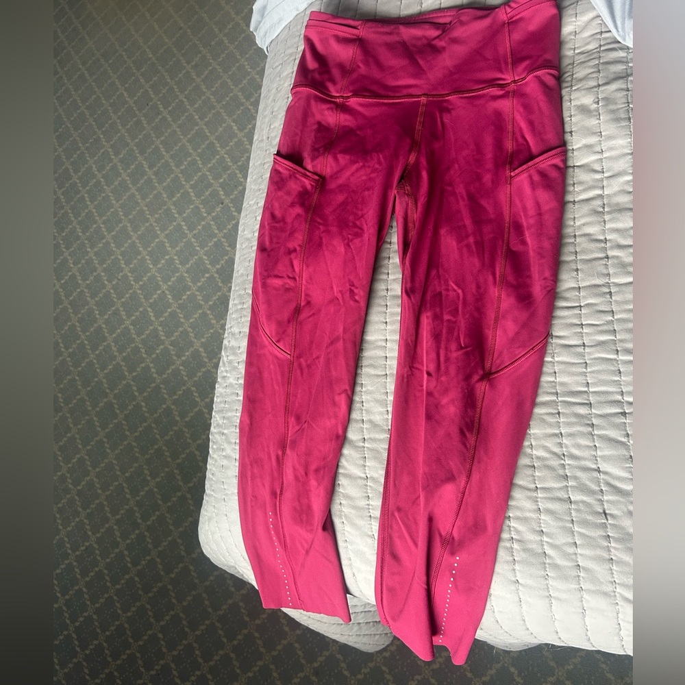 Lululemon Cropped Red Leggings